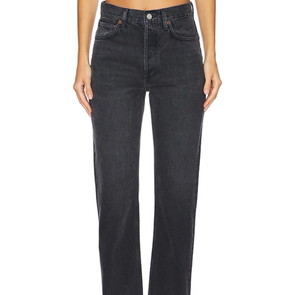 Agolde 90’s Pinch Waist High Rise Straight Leg Black Women's Jeans